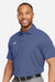 Under Armour 1389853 Mens Destin Drive Striped Performance Short Sleeve Polo Shirt Royal Blue/White Model Side