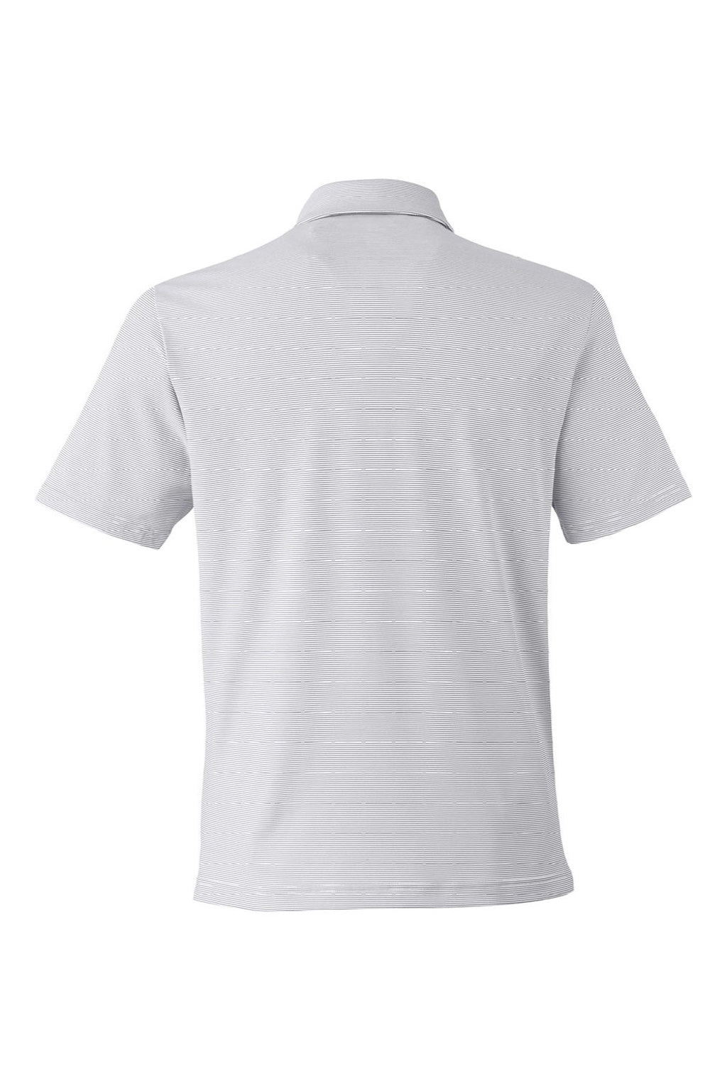 Under Armour 1389853 Mens Destin Drive Striped Performance Short Sleeve Polo Shirt White/Black Flat Back