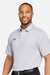 Under Armour 1389853 Mens Destin Drive Striped Performance Short Sleeve Polo Shirt White/Black Model Side