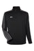 Under Armour 1383260 Mens Command 2.0 1/4 Zip Sweatshirt w/ Pouch Pocket Black/White Flat Front