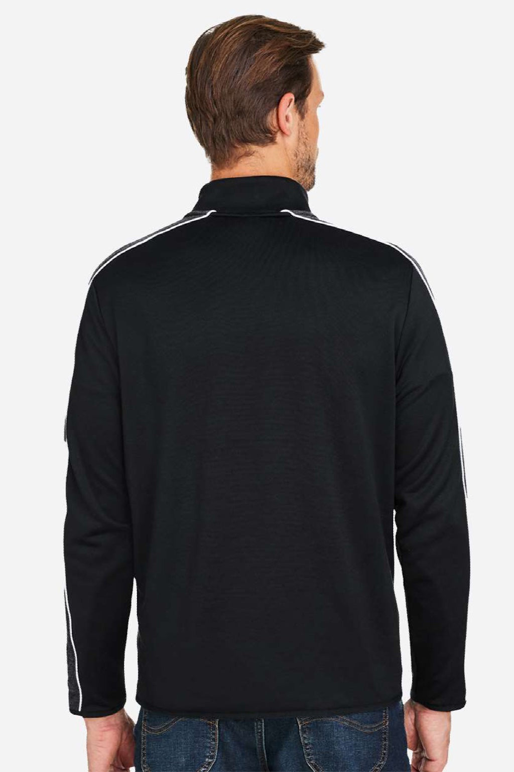 Under Armour 1383260 Mens Command 2.0 1/4 Zip Sweatshirt w/ Pouch Pocket Black/White Model Back