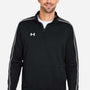 Under Armour Mens Command 2.0 Moisture Wicking 1/4 Zip Sweatshirt w/ Pouch Pocket - Black/White - New