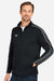 Under Armour 1383260 Mens Command 2.0 1/4 Zip Sweatshirt w/ Pouch Pocket Black/White Model Side