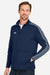 Under Armour 1383260 Mens Command 2.0 1/4 Zip Sweatshirt w/ Pouch Pocket Midnight Navy Blue/White Model Side