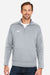 Under Armour 1383260 Mens Command 2.0 1/4 Zip Sweatshirt w/ Pouch Pocket Mod Grey/White Model Front