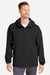 Huk H400148 Mens Rover Waterproof Full Zip Hooded Rain Jacket Black Model Front