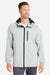 Huk H400148 Mens Rover Full Zip Hooded Rain Jacket Harbor Mist Grey Model Front