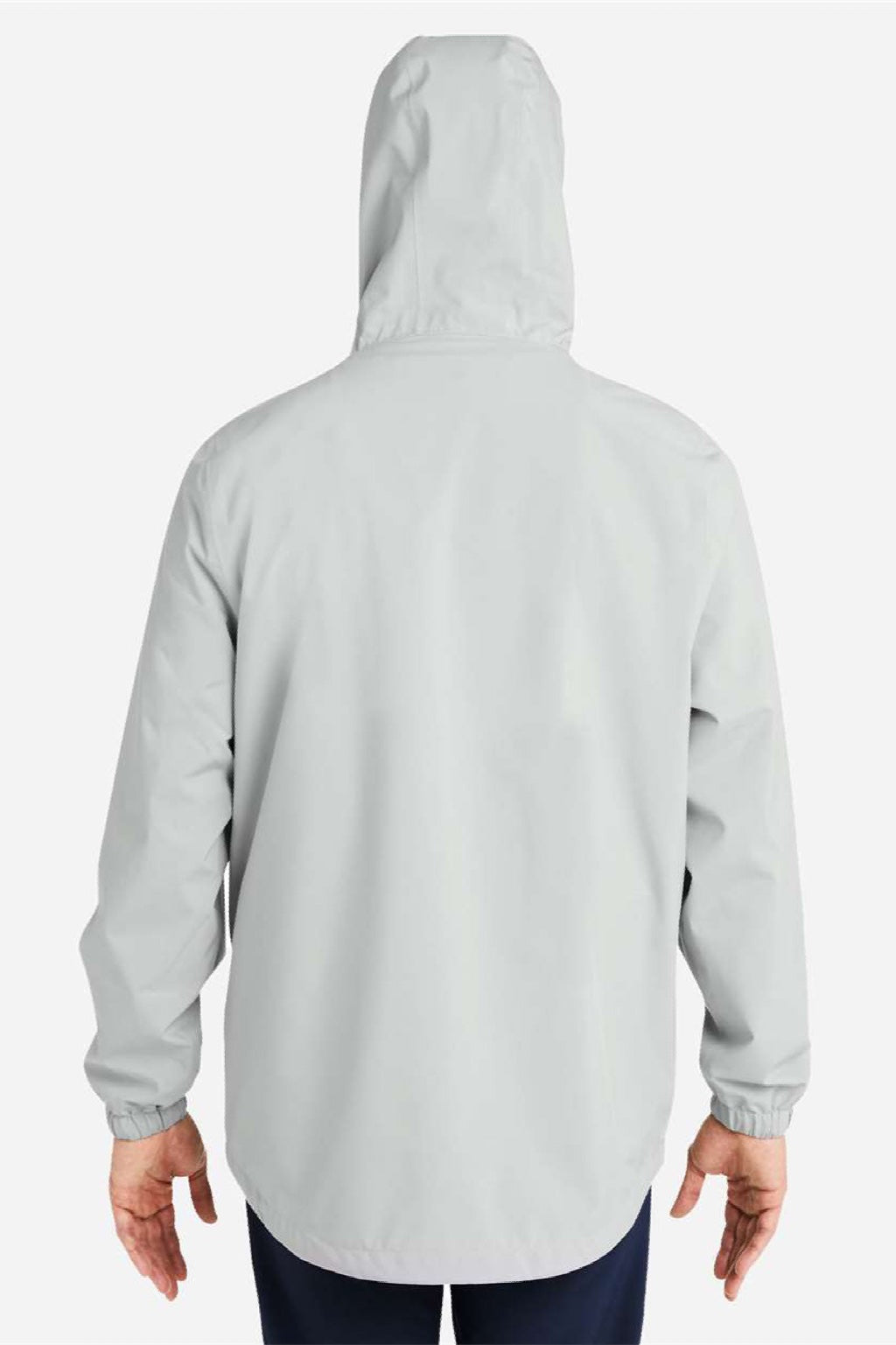 Huk H400159 Mens Storm Full Zip Hooded Rain Jacket Harbor Mist Grey Model Back