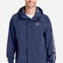 Huk Mens Storm Waterproof Full Zip Hooded Rain Jacket - Naval Academy Blue - NEW