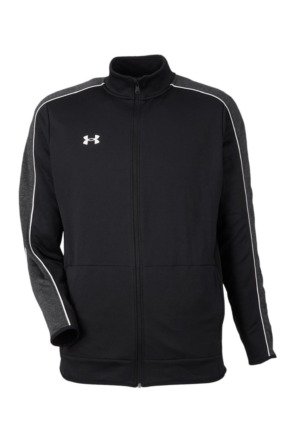 Under Armour 1383259 Mens Command 2.0 Full Zip Jacket Black/White Flat Front