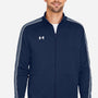 Under Armour Mens Command 2.0 Moisture Wicking Full Zip Jacket - Midnight Navy Blue/White - New