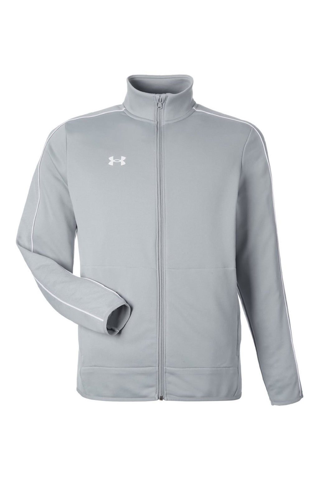 Under Armour 1383259 Mens Command 2.0 Full Zip Jacket Mod Grey/White Flat Front
