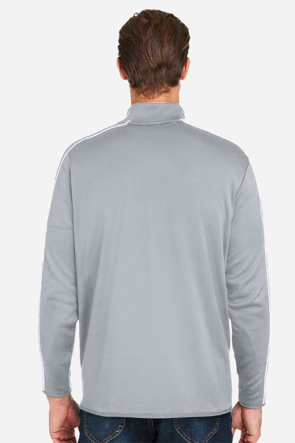 Under Armour 1383259 Mens Command 2.0 Full Zip Jacket Mod Grey/White Model Back