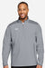 Under Armour 1389611 Mens Motivate 3.0 1/4 Zip Sweatshirt w/ Pouch Pocket Mod Grey/White Model Front