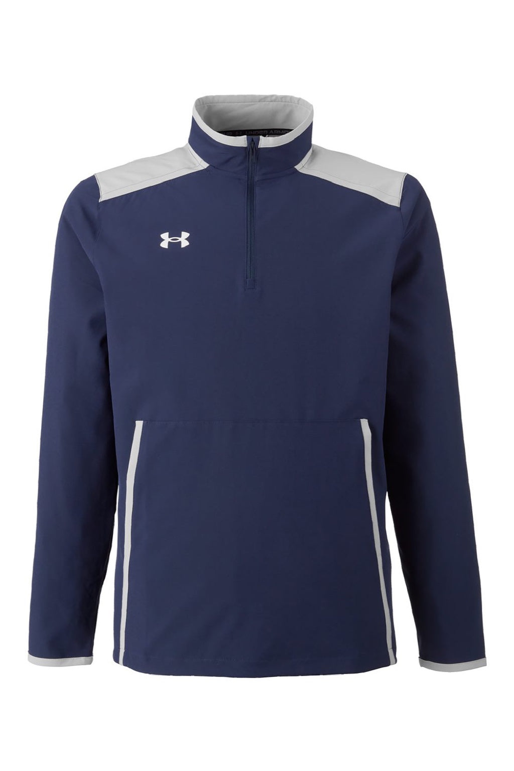 Under Armour 1389611 Mens Motivate 3.0 1/4 Zip Sweatshirt w/ Pouch Pocket Midnight Navy Blue/White Flat Front