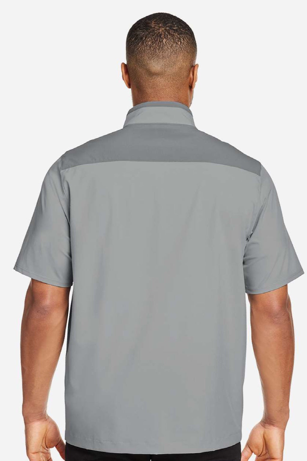 Under Armour 1389612 Mens Motivate 3.0 1/4 Zip Short Sleeve Sweatshirt w/ Pouch Pocket Mod Grey/White Model Back