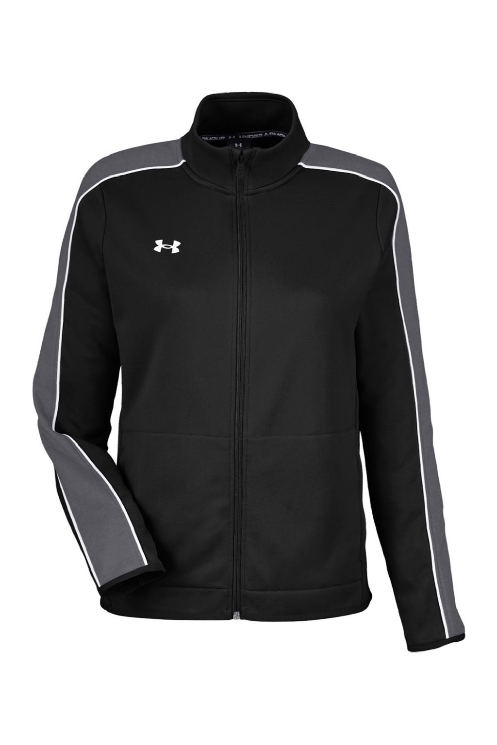 Under Armour 1383272 Womens Command Full Zip Jacket Black/White Flat Front