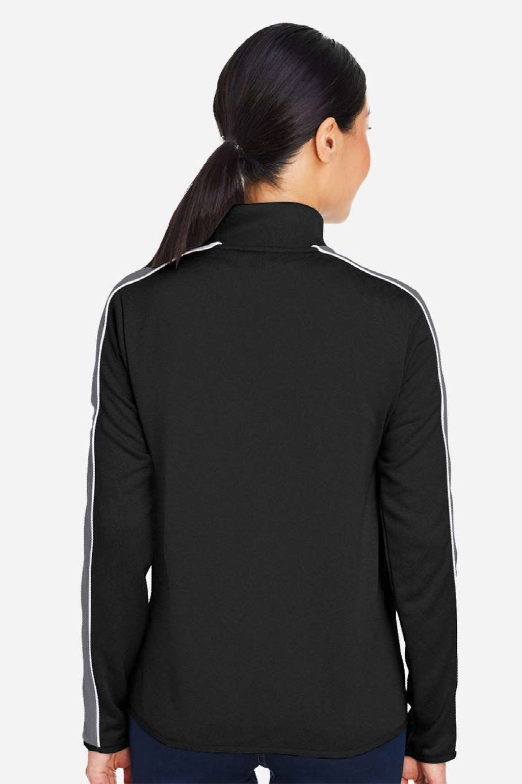Under Armour 1383272 Womens Command Full Zip Jacket Black/White Model Back