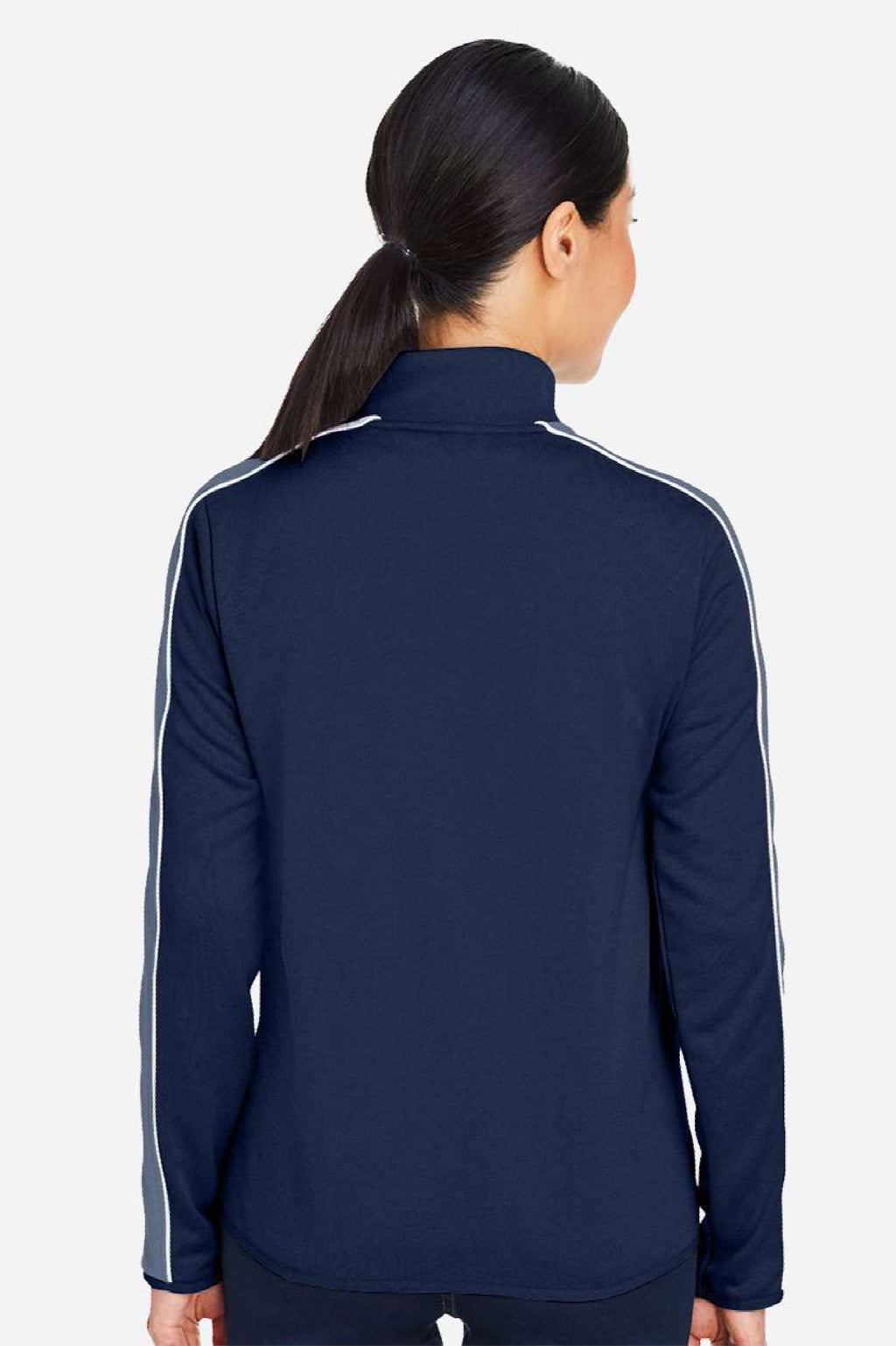 Under Armour 1383272 Womens Command Full Zip Jacket Midnight Navy Blue/White Model Back