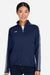 Under Armour 1383272 Womens Command Full Zip Jacket Midnight Navy Blue/White Model Front