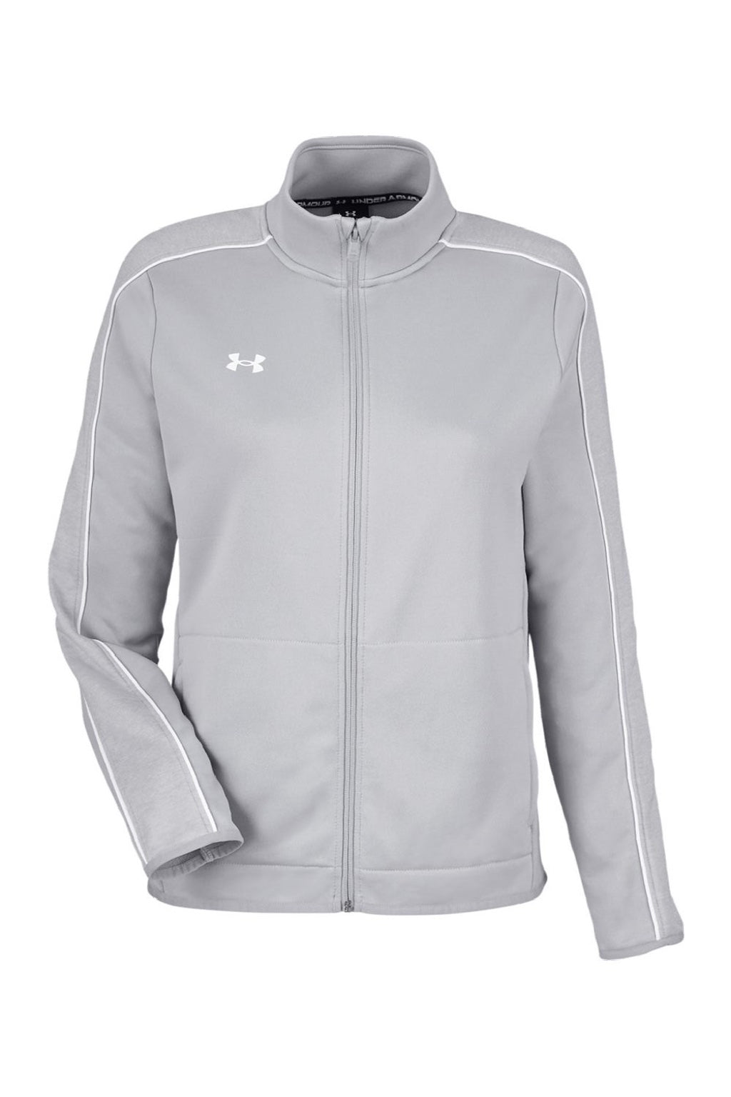 Under Armour 1383272 Womens Command Full Zip Jacket Mod Grey/White Flat Front