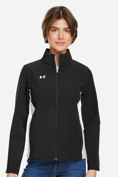 Under Armour 1389661 Womens Rival Stretch Full Zip Jacket Black/White Model Front