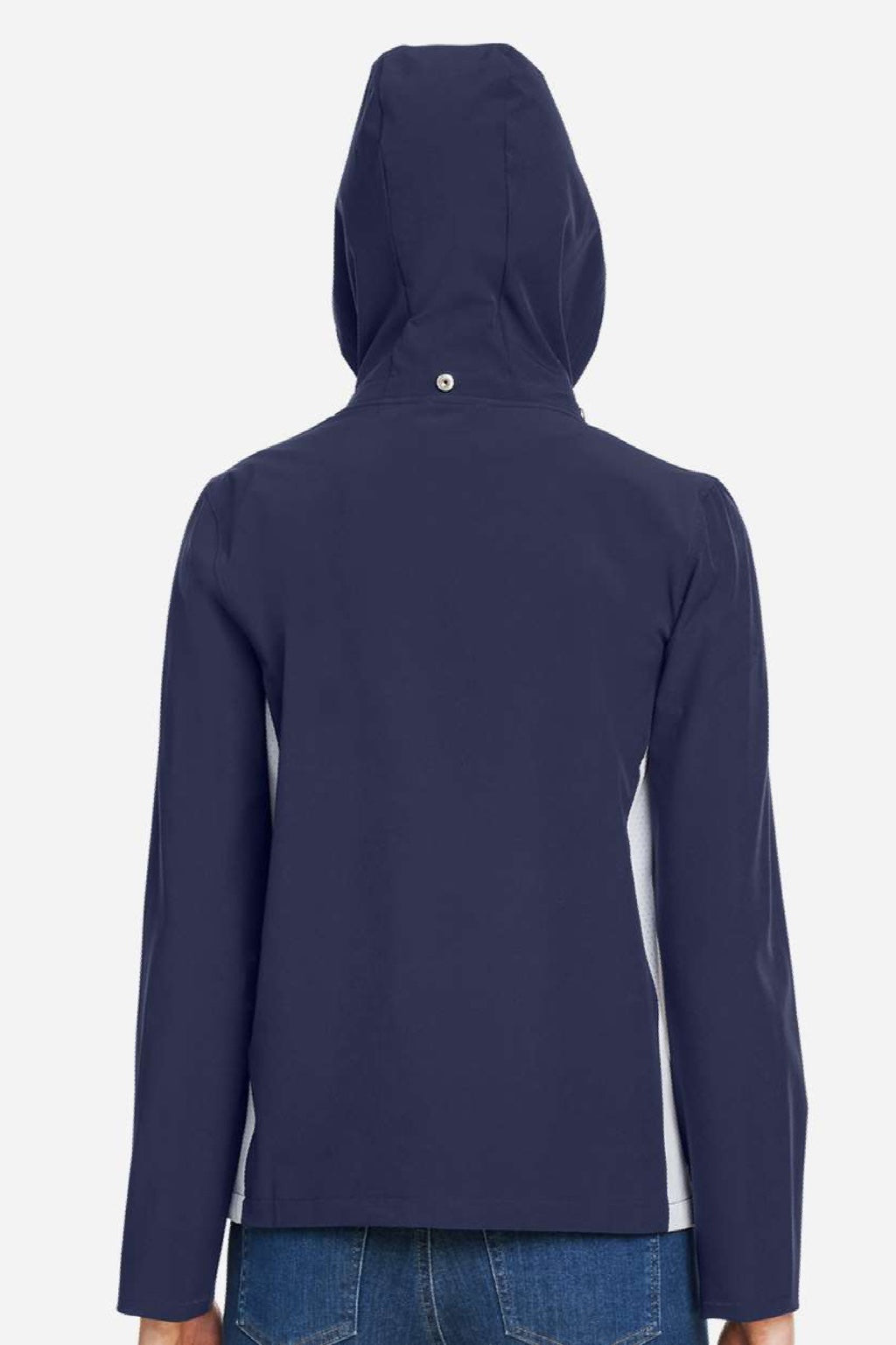 Under Armour 1389661 Womens Rival Stretch Full Zip Jacket Midnight Navy Blue/White Model Back