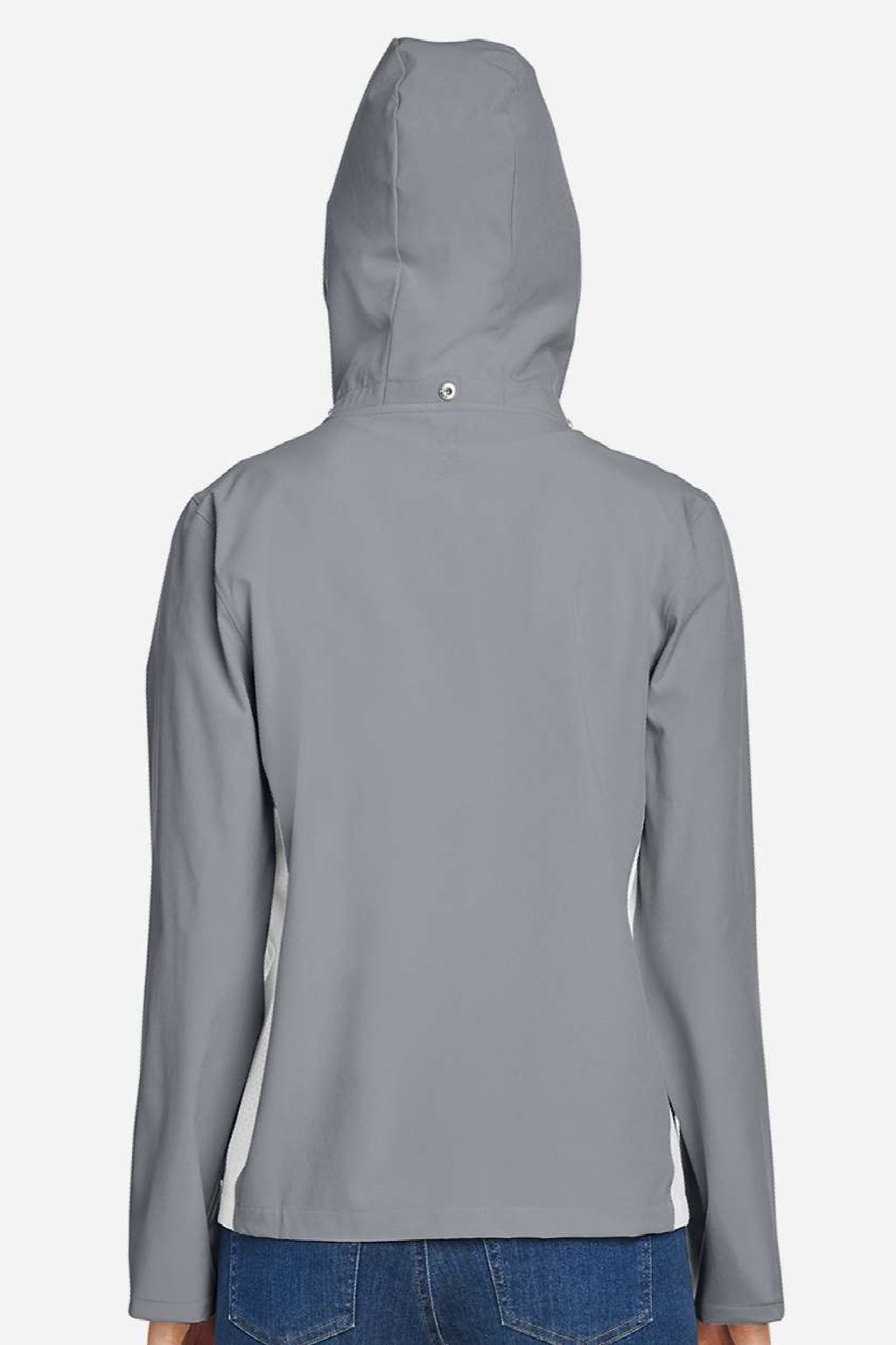 Under Armour 1389661 Womens Rival Stretch Full Zip Jacket Mod Grey/White Model Back