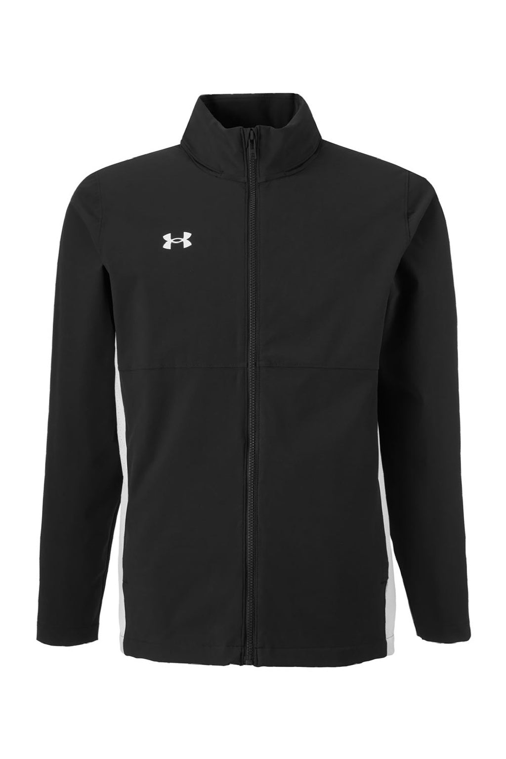 Under Armour 1390159 Mens Rival Stretch Full Zip Jacket Black/White Flat Front