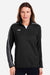 Under Armour 1383274 Womens Command 2.0 1/4 Zip Sweatshirt Black/White Model Front