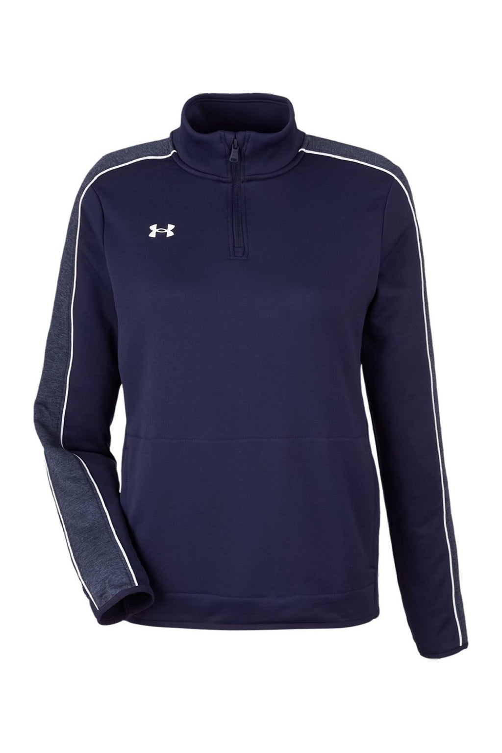 Under Armour 1383274 Womens Command 2.0 1/4 Zip Sweatshirt Midnight Navy Blue/White Flat Front