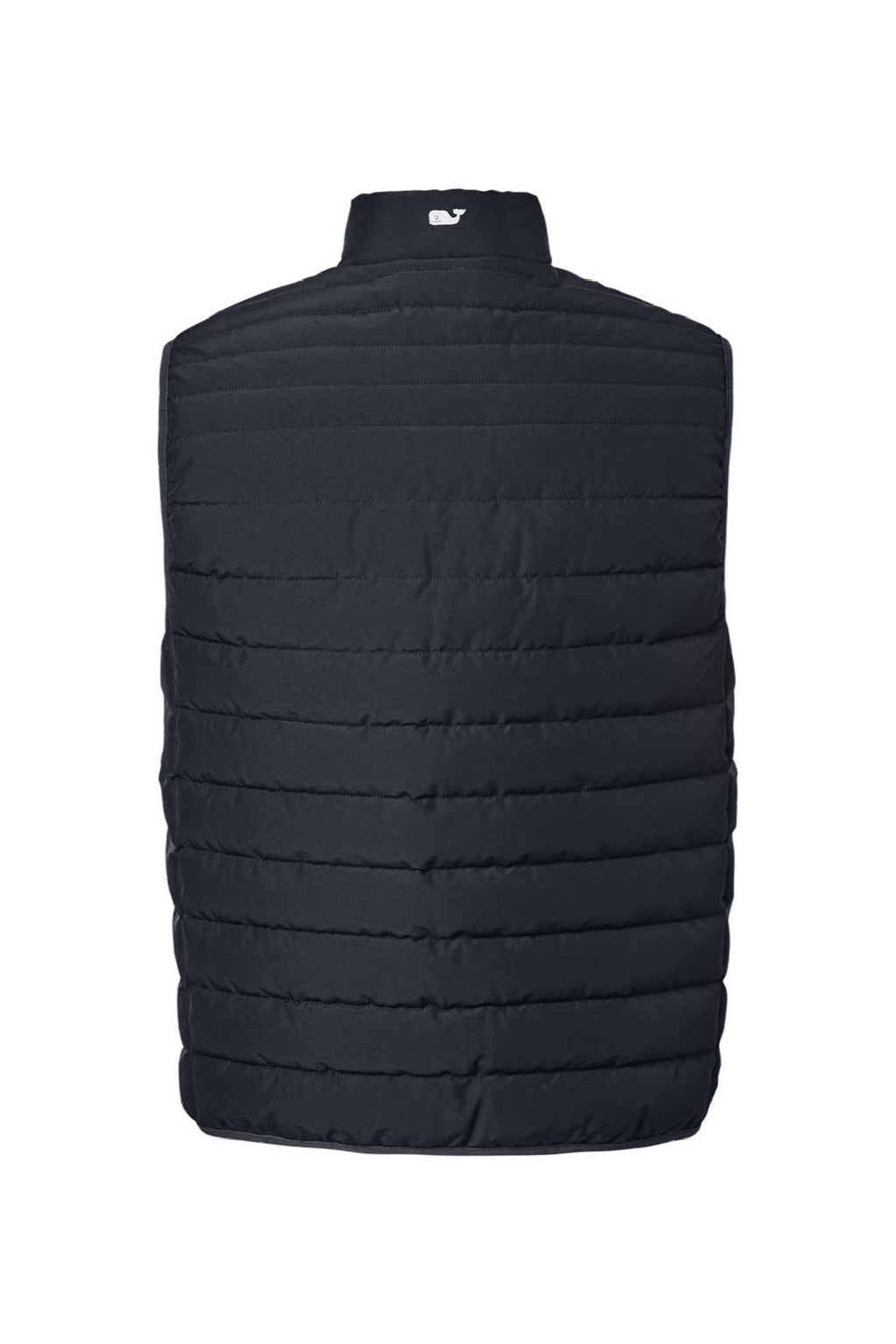 Vineyard Vines O001808 Mens Mountain Weekend Full Zip Puffer Vest Jet Black Flat Back