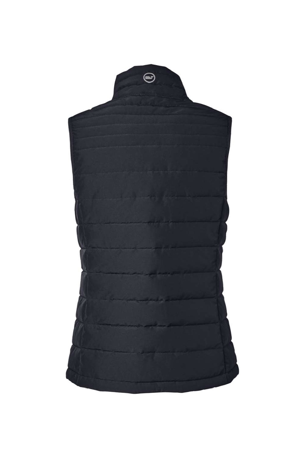 Vineyard Vines O001806 Womens Mountain Weekend Full Zip Puffer Vest Jet Black Flat Back