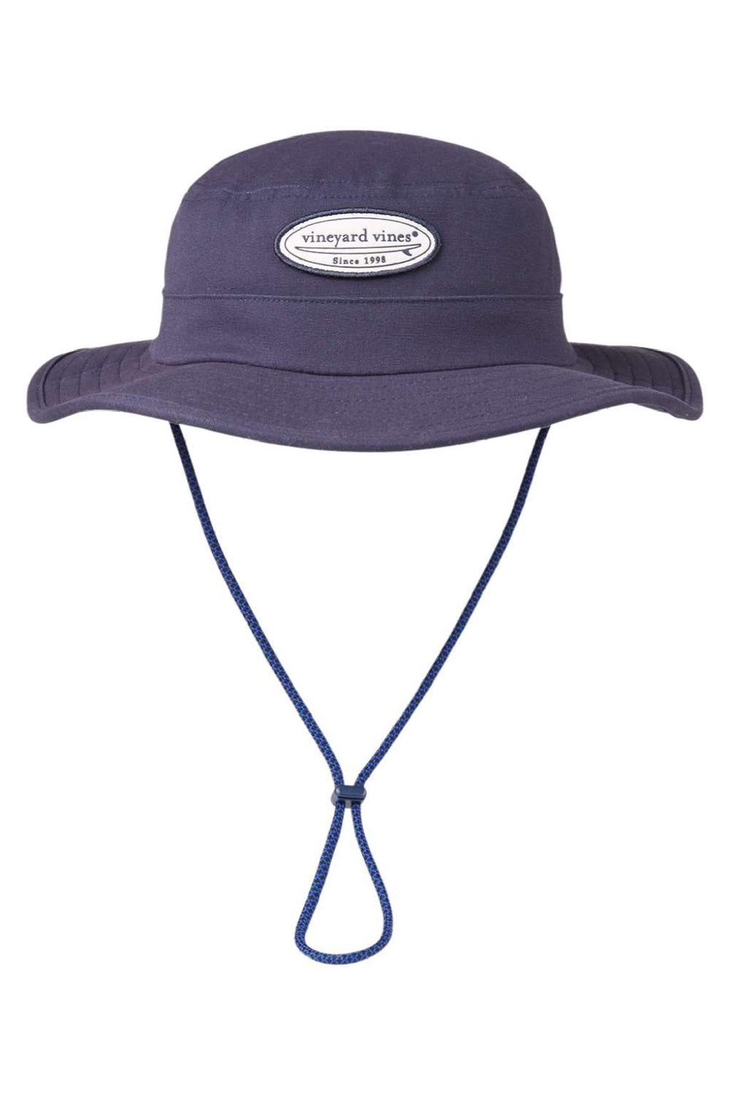 Vineyard Vines Hats F002311 Mens Surf Patch Canvas Bucket Hat Vineyard Navy Blue Flat Front