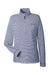 Vineyard Vines K002521 Womens Microstripe Sankaty 1/4 Zip Sweatshirt Deep Bay Blue Flat Front
