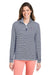 Vineyard Vines K002521 Womens Microstripe Sankaty 1/4 Zip Sweatshirt Deep Bay Blue Model Front