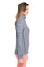 Vineyard Vines K002521 Womens Microstripe Sankaty 1/4 Zip Sweatshirt Deep Bay Blue Model Side