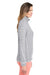 Vineyard Vines K002521 Womens Microstripe Sankaty 1/4 Zip Sweatshirt Heather Grey Model Side