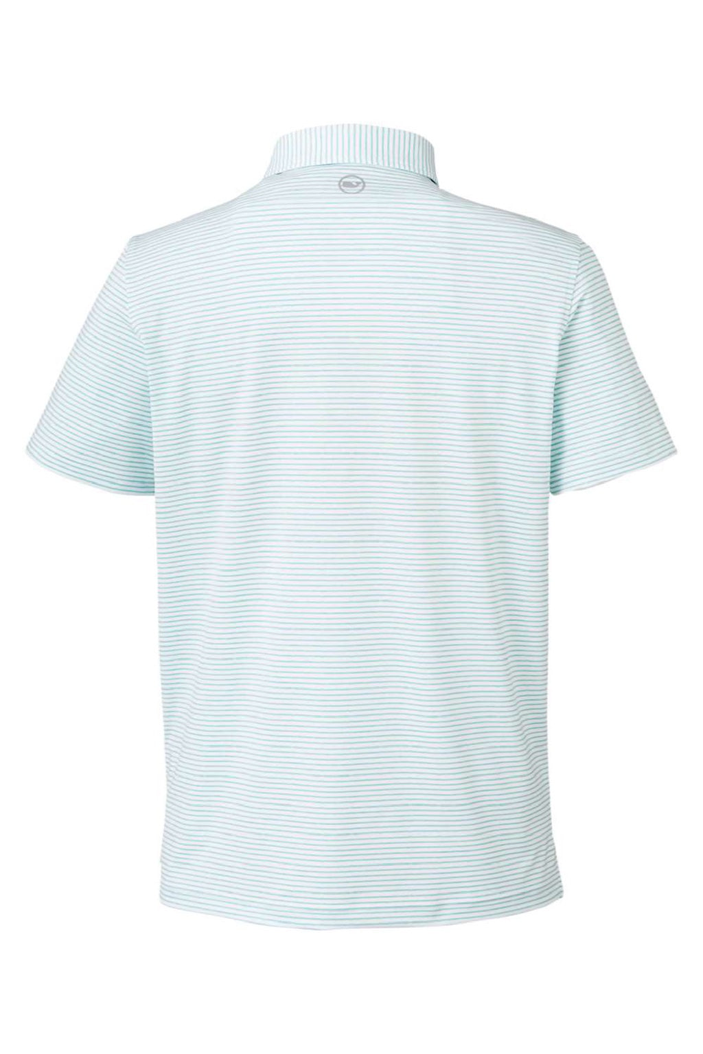 Vineyard Vines G012426 Mens Bradley Stripe Sankaty Short Sleeve Polo Shirt Andros Blue Tejada Flat Back