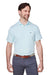 Vineyard Vines G012426 Mens Bradley Stripe Sankaty Short Sleeve Polo Shirt Andros Blue Tejada Model Front