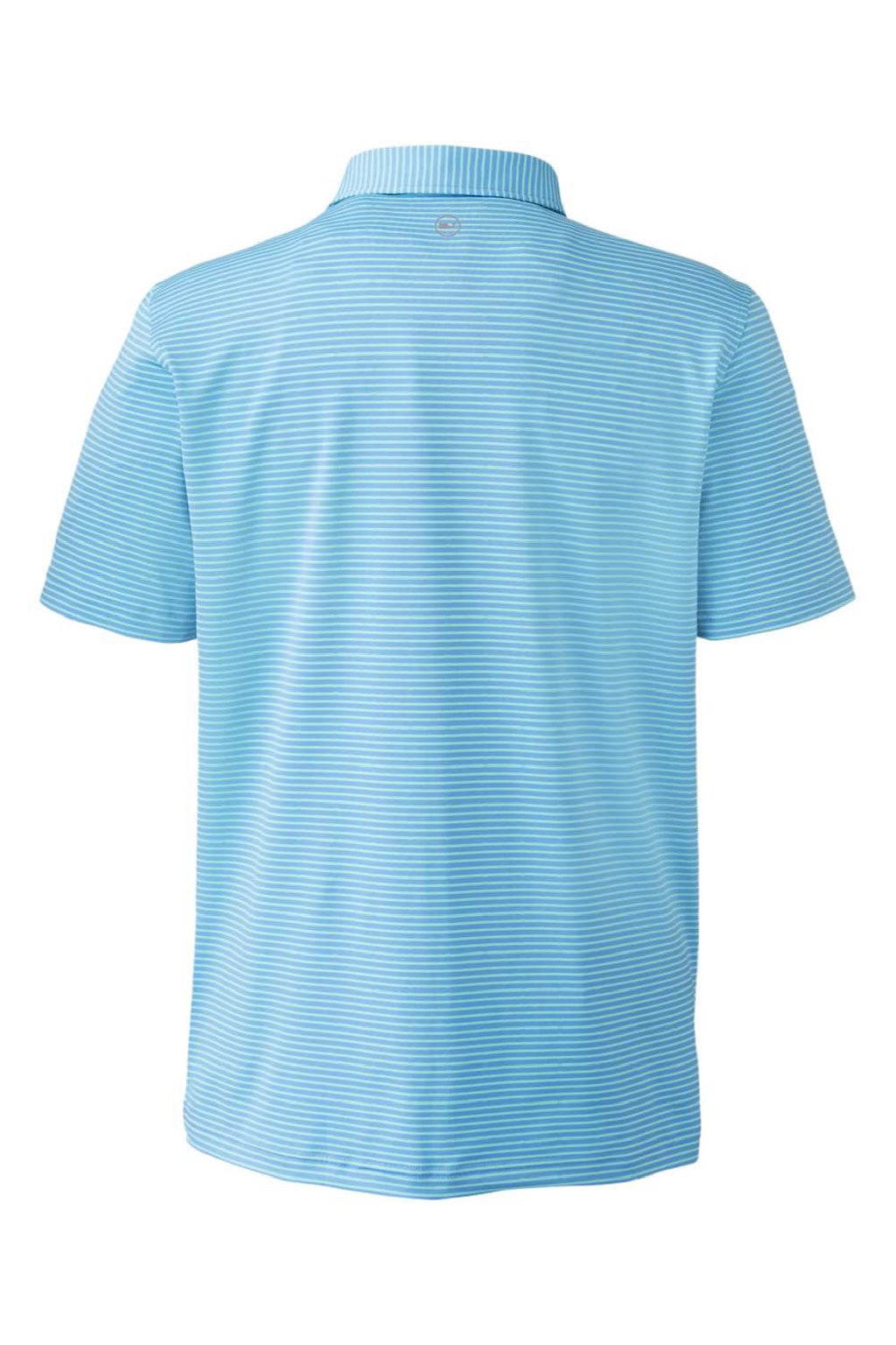 Vineyard Vines G012426 Mens Bradley Stripe Sankaty Short Sleeve Polo Shirt Andros Blue Flat Back