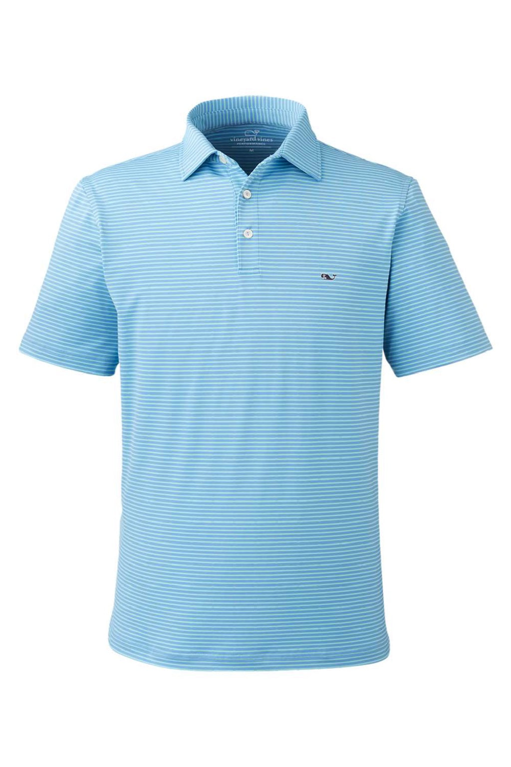 Vineyard Vines G012426 Mens Bradley Stripe Sankaty Short Sleeve Polo Shirt Andros Blue Flat Front