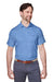 Vineyard Vines G012426 Mens Bradley Stripe Sankaty Short Sleeve Polo Shirt Maui Blue Model Front