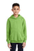 Port & Company PC90YH Youth Core Pill Resistant Fleece Hooded Sweatshirt Hoodie w/ Pouch Pocket Lime Green Model Front