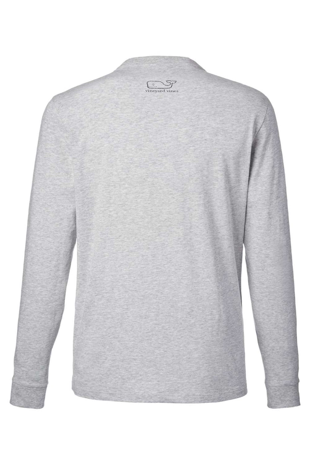 Vineyard Vines V021214 Mens Long Sleeve Crewneck T-Shirt w/ Pocket Heather Grey Flat Back