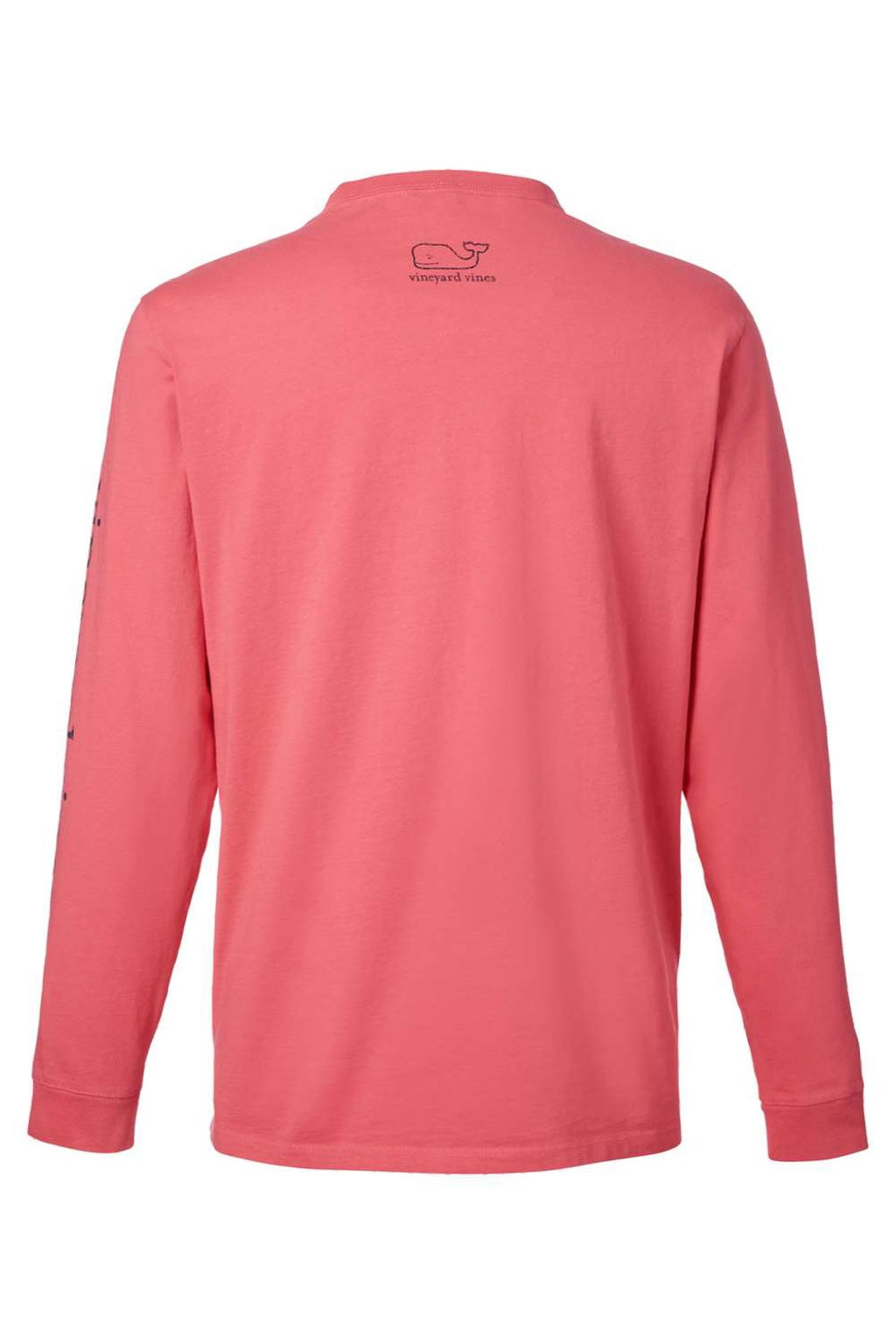 Vineyard Vines V021214 Mens Long Sleeve Crewneck T-Shirt w/ Pocket Jetty Red Flat Back