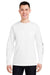 Vineyard Vines V021214 Mens Long Sleeve Crewneck T-Shirt w/ Pocket White Cap Model Front