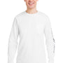 Vineyard Vines Mens Long Sleeve Crewneck T-Shirt w/ Pocket - White Cap - New