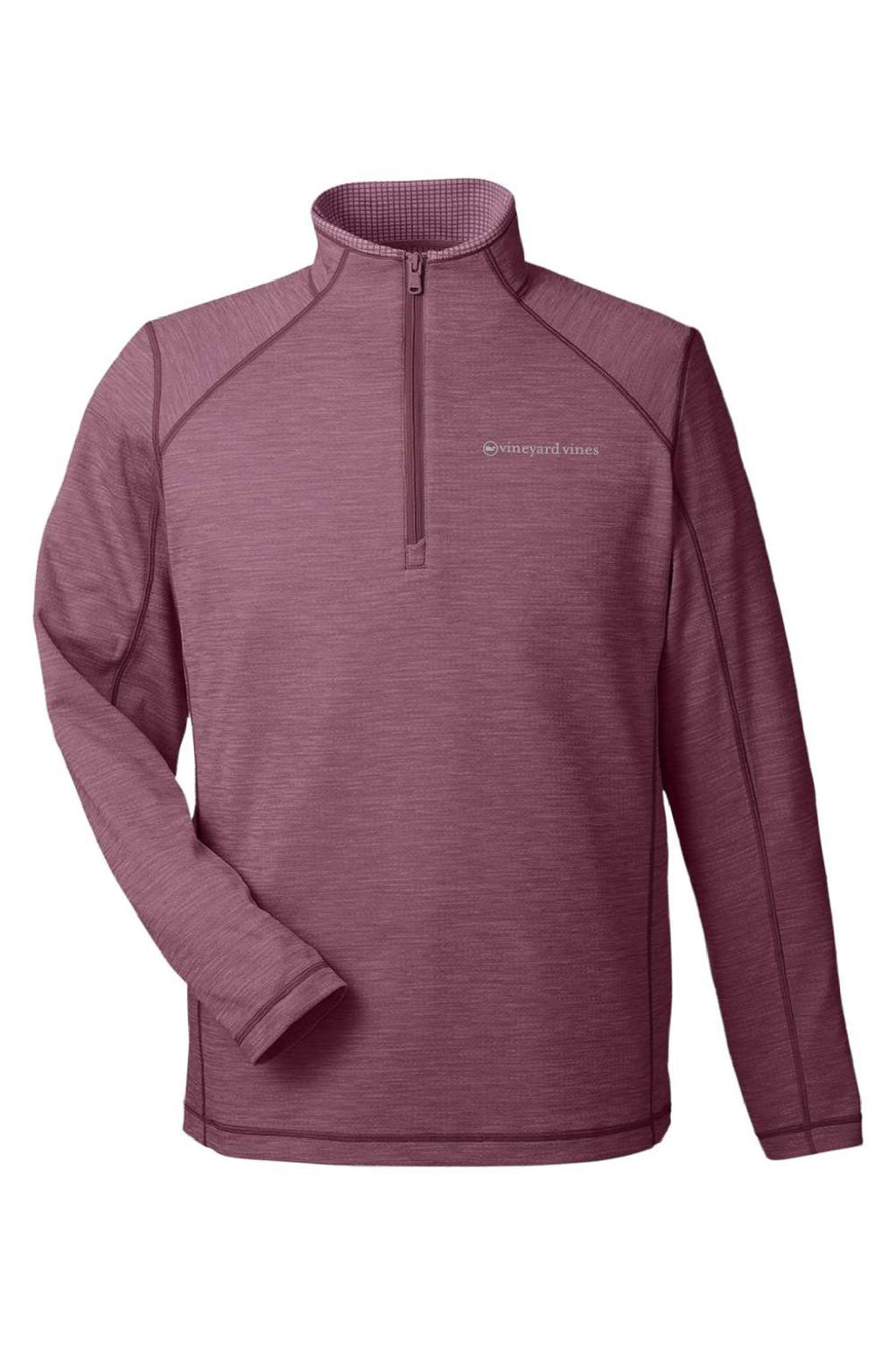 Vineyard Vines K002709 Mens Sankaty 1/4 Zip Sweatshirt Collegiate Burgundy Flat Front