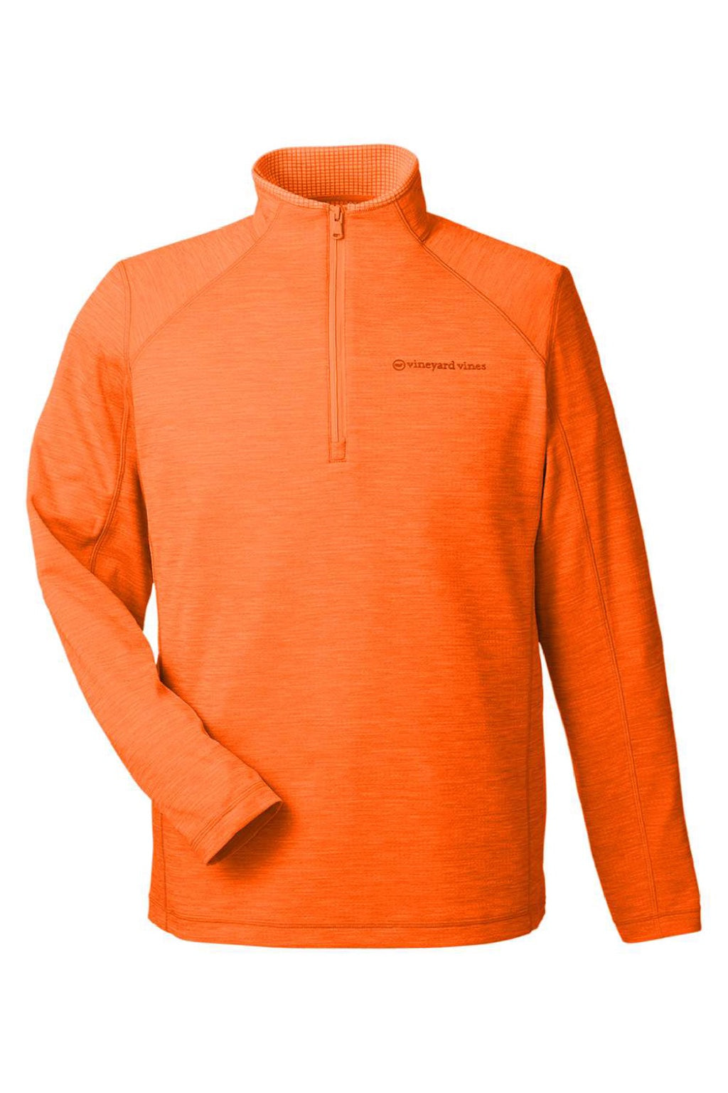 Vineyard Vines K002709 Mens Sankaty 1/4 Zip Sweatshirt Collegiate Orange Flat Front